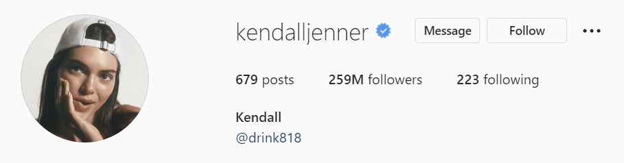 kendall jenner on instagram