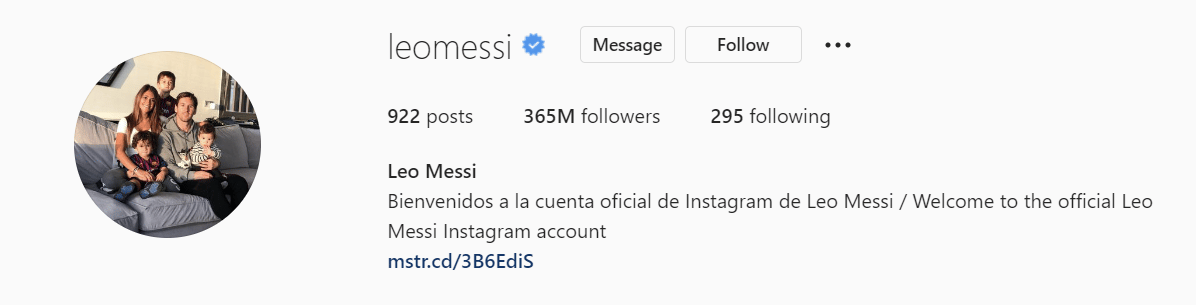 lionel messi on instagram highest paid accounts