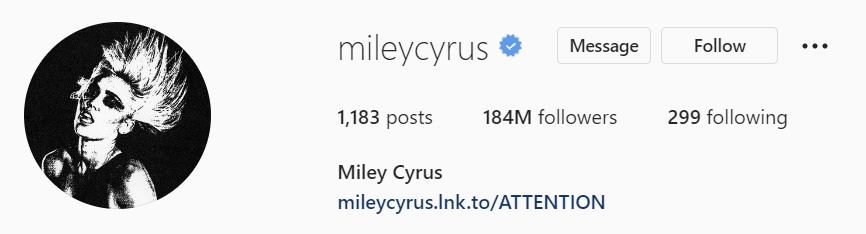 miley cyrus on instagram