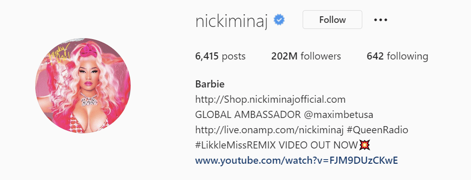 nicki minaj on instagram