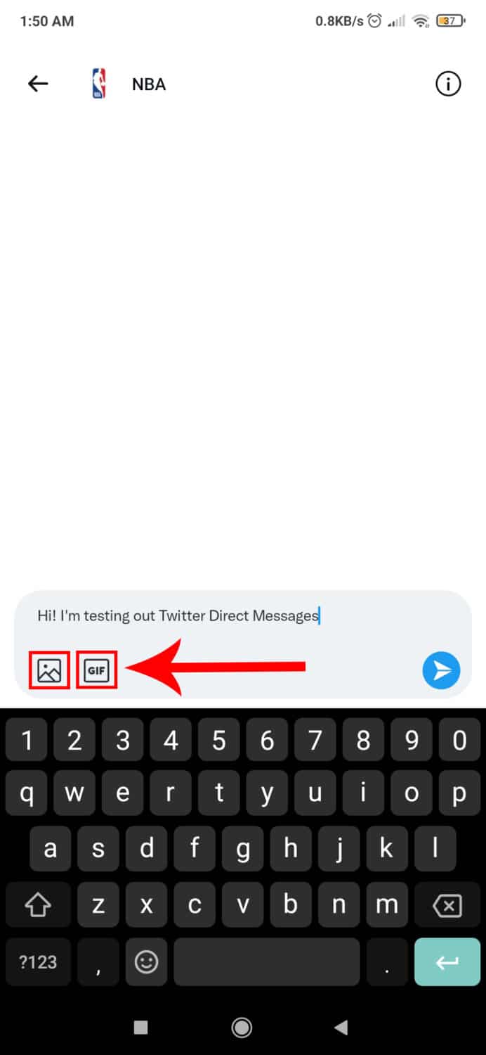 photo icon gif icon twitter messages
