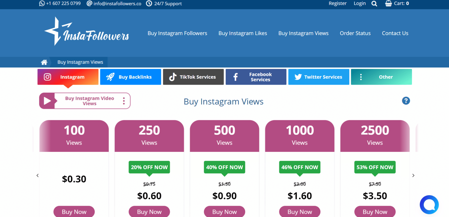 purchase instagram video views low prices at instafollowers
