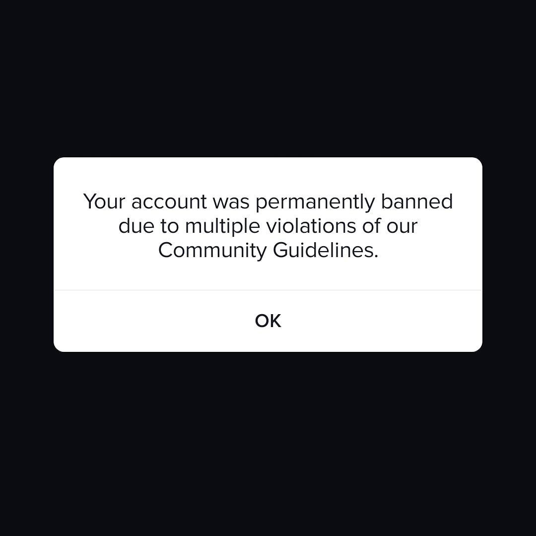 tiktok permanent ban violating tiktok rules