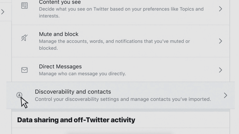 twitter account privacy settings discoverability and contacts