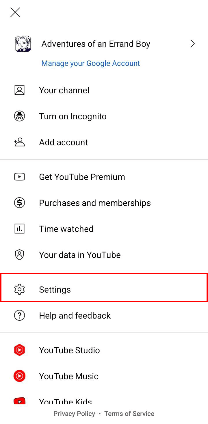 youtube settings android for mobile browsers