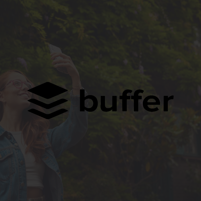 Buffer Logo Woman Using Her Phone