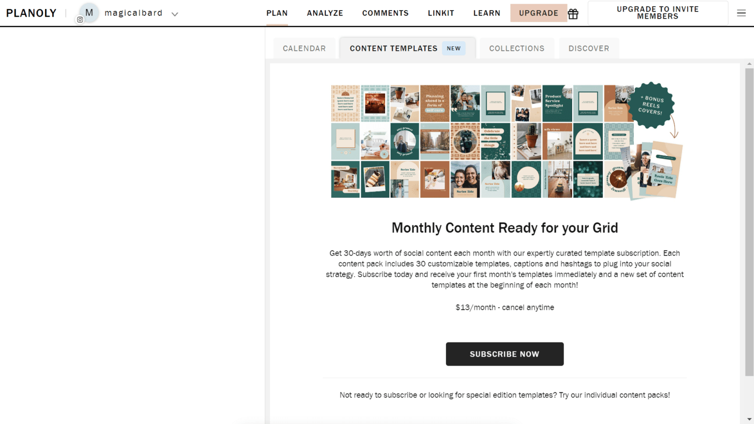 Planoly content templates