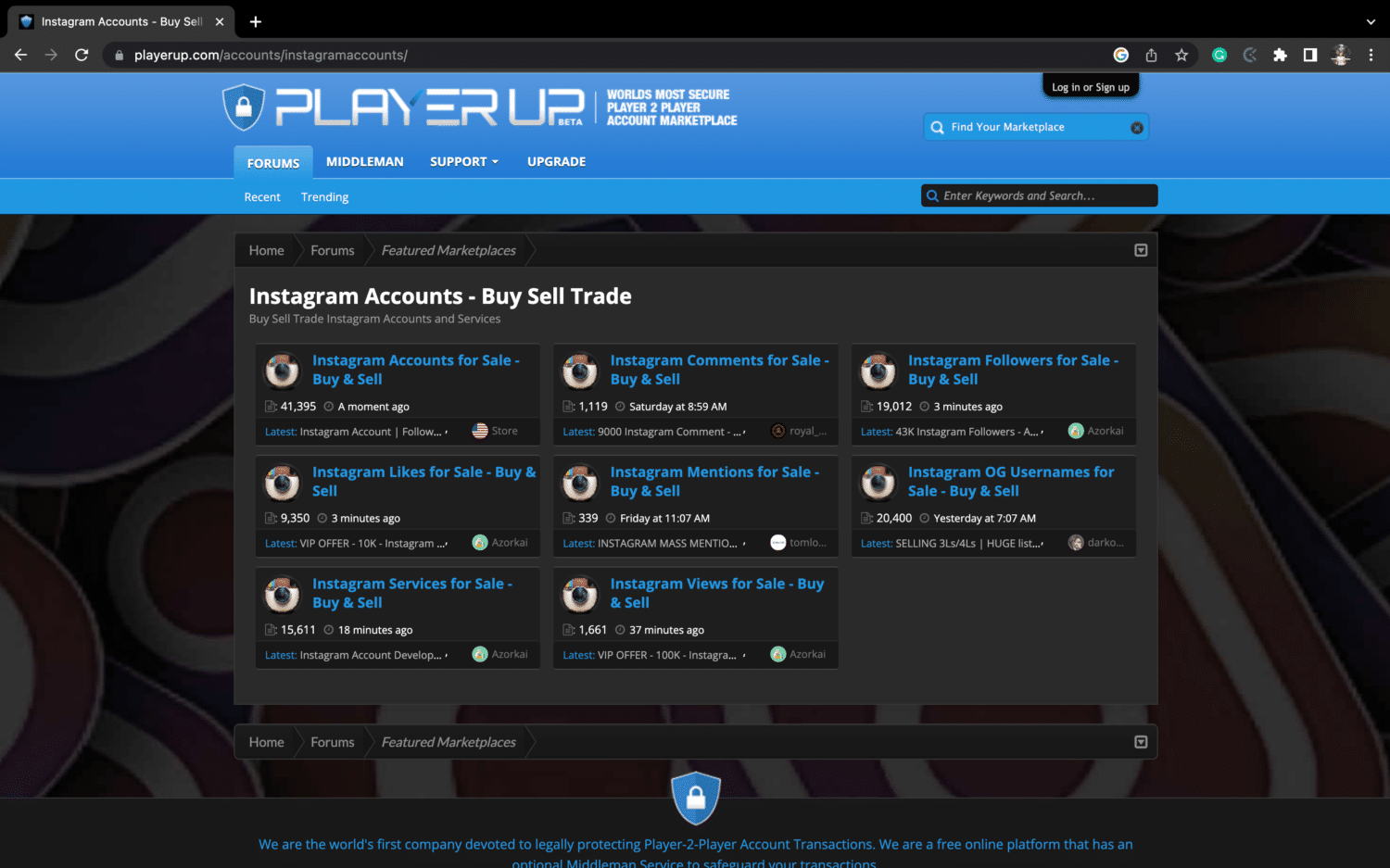 PlayerUp Homepage