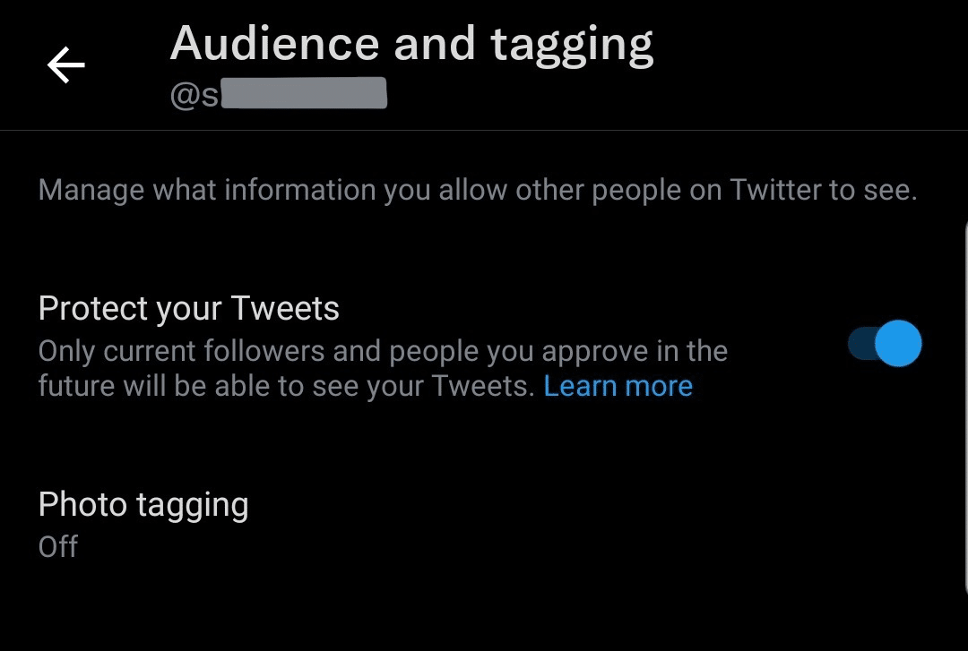 audience and tagging android twitter