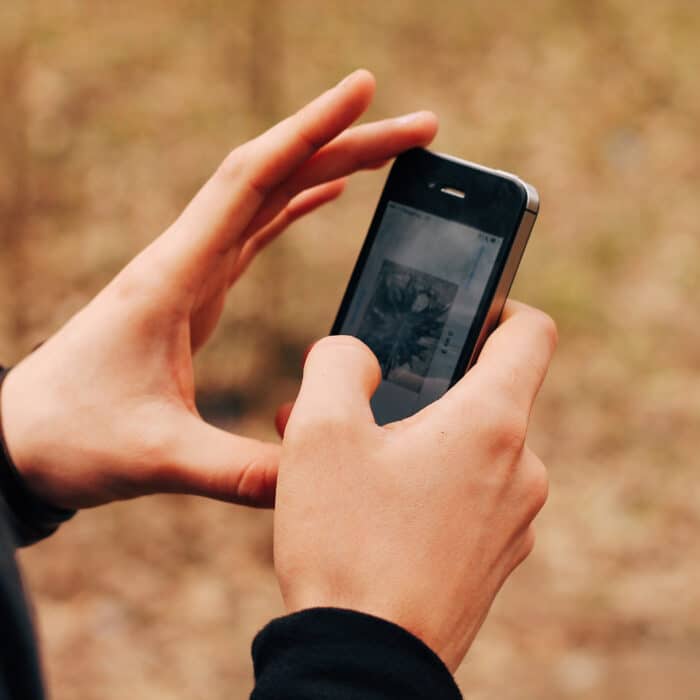 Person holding a phone