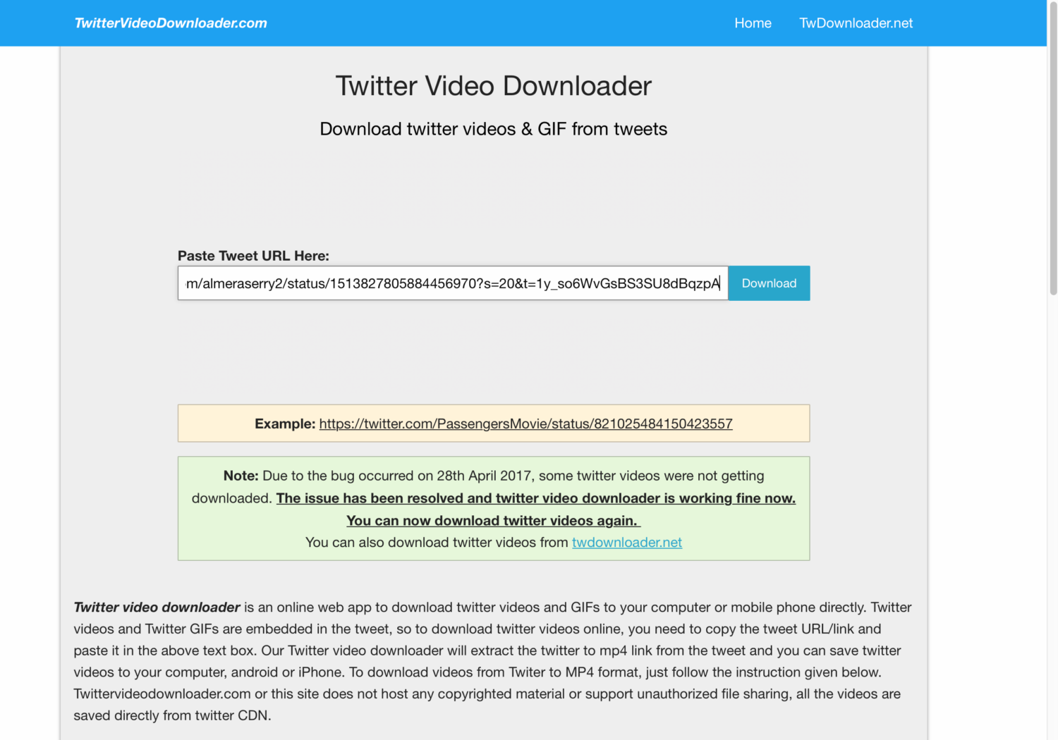 Twitter Video Downloader