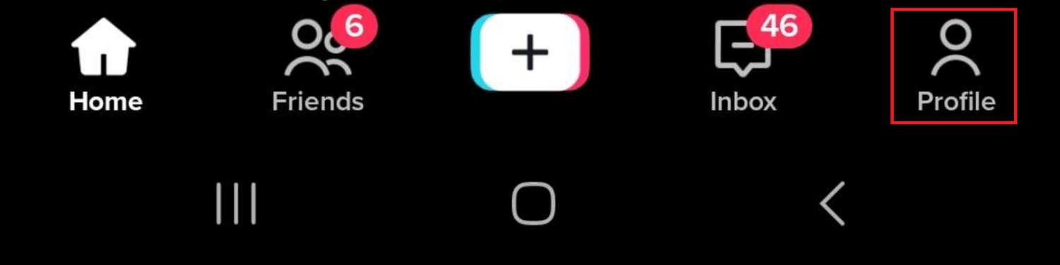 In the TikTok app, tap the Profile icon in the bottom right