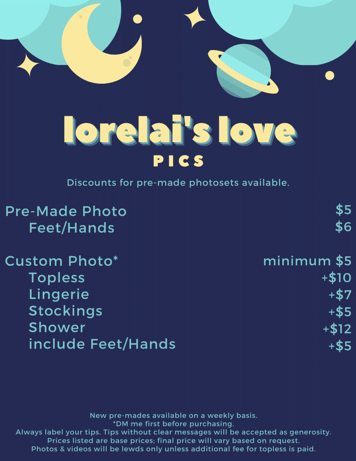 Example of onlyfans tip menu from user lorelai
